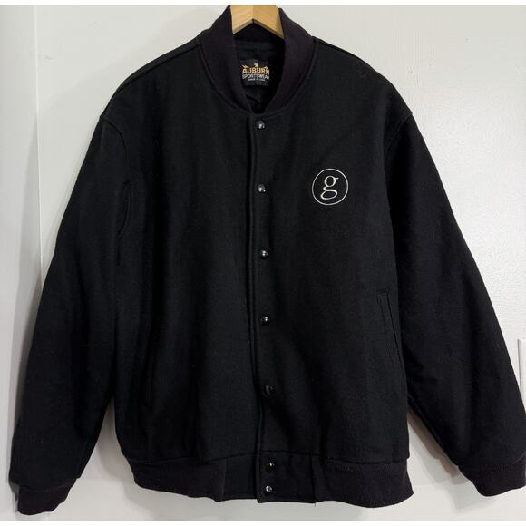 Vintage Garth Brooks World Tour Black Wool Button Up Jacket Bomber Auburn Large - Picture 2 of 3